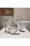 Christian Louboutin Mafaldina Spikes 100mm Sandaler Patent Læder Hvid