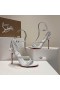 Christian Louboutin Mafaldina Spikes 100mm Sandaler Patent Læder Hvid