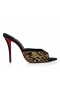 Christian Louboutin Miss Z Muldyr Ocelot 100 Mm Muldyr Broderet Crepe Satin Flerfarvet