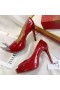 Christian Louboutin Nye Meget Prive 120 Red Patent Platform Peep Toe Hæle CL Sko