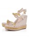 Christian Louboutin Pyraclou 110 Mm Espadriller Patent Kalv Læder Leche Christian Louboutin Sko