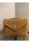 Saint Laurent Loulou Mellemstore Taske Brown Suede Saint Laurent Læder Tasker