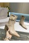 Jimmy Choo 50mm Ankel Støvletter Krokodille Præget Læder Logo Beige