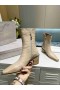 Jimmy Choo 50mm Ankel Støvletter Krokodille Præget Læder Logo Beige