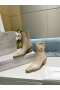 Jimmy Choo 50mm Ankel Støvletter Krokodille Præget Læder Logo Beige