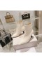 Jimmy Choo Kix Z 65 Ankel Støvletter Patent JC Monogram Læder Hvid