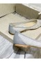 Jimmy Choo Elsker Glimmer Stof Lejligheder Tyl Overlay Sølv