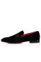 Christian Louboutin Navy Mælkebøtte Strass Dagdriver Suede Kalv Læder Sort