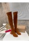 Christian Louboutin Stretchadoxa Botta Alta 70MM ThighBoots Veau Velour Brun
