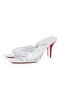 Christian Louboutin Apostropha Muldyr Petunia 80 Mm Muldyr Pvc Og Patent Læder Hvid