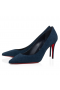Christian Louboutin Kate Pumper 85mm Veau Velour Marine Blå
