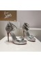 Christian Louboutin Loubi Vega Sandaler 120mm Krystaller Patent Læder Sølv