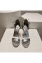 Christian Louboutin Loubi Vega Sandaler 120mm Krystaller Patent Læder Sølv