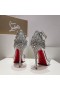 Christian Louboutin Loubi Vega Sandaler 120mm Krystaller Patent Læder Sølv