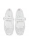 Christian Louboutin Mamastrapitina Ballerinaer Strass Mesh Og Nappa Læder Bianco CL Sko