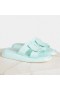 Roger Vivier Vivier Slide Dækket Spænde Muldyr Blå Patent Læder