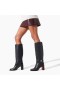 Christian Louboutin Høje Boot Lås Botta 70 mm Sort/sort Kalv Lucido