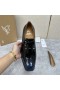 Christian Louboutin Chambelimonk Derbies Patent Leather Black Blue