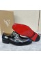 Christian Louboutin Chambelimonk Derbies Patent Leather Black Blue