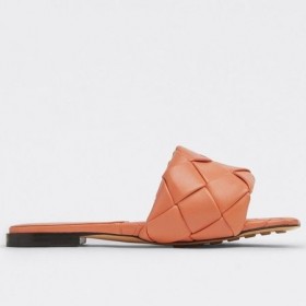 Bottega Veneta Lido Dias Orange Intreccio Lammeskind Bottega Veneta Sko
