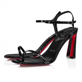 Christian Louboutin Condora Løftekæde Pumpe 85 Mm Sandaler Patent Kalv Læder Sort