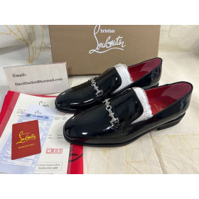 Christian Louboutin Equiswing Loafers Patent Kalv Læder Sort Christian Louboutin Sko