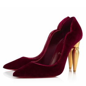 Christian Louboutin Lipchick Pumper 100mm Velvet Red Christian Louboutin Butik