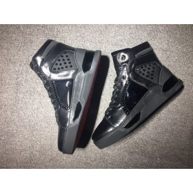 Christian Louboutin Loubikick Fladskærms High-top Sneakers Kalveskind Patent Læder Sort