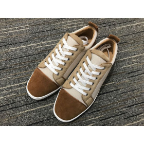 Christian Louboutin Louis Junior Orlato Sneakers Ruskind og Stof Brun