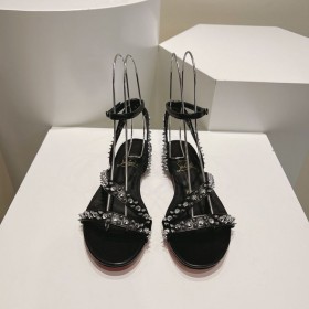 Christian Louboutin Mafaldina Fladskærms Nappa Sandaler Læder Sort