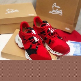 Christian Louboutin Red Runner Fladskærms Sneakers Rød Neopren