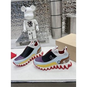 Christian Louboutin Sharkyloub Sp Pigge Sneakers Kalv Læder, Neopren Og Pigge Flerfarvet