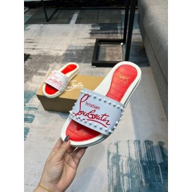 Christian Louboutin Spiked Gummi Slides Mænd, Tøfler CL Sko