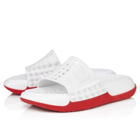 Christian Louboutin Tage Det Roligt Kvinder Muldyr Gummi Hvid Christian Louboutin Butik