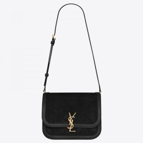 Saint Laurent Solferino Medium Blød Taske Sort Suede Saint Laurent Tasker