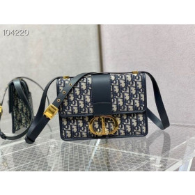 Dior 30 Montaigne East West Taske Blå Dior Skrå Jacquard 24CM