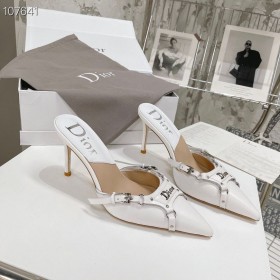 Dior Logo Bundet Pumper 85mm Hvid