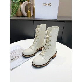 Dior Søgen Bekæmpe Støvler Præget Kalveskind Hvid