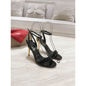 Christian Louboutin Ginko Pige 85mm Strappy Patent Sandaler Læder Sort