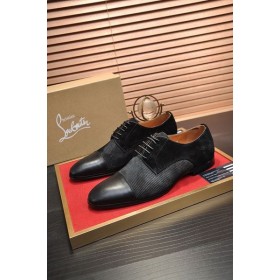 Christian Louboutin Greggo Oxford Kalv Læder og Ruskind Sort