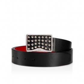 Christian Louboutin Louis Bælte 35mm Kalv Læder Og nitter Sort