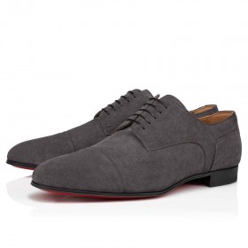 Christian Louboutin Surcity Derby Sko Grå Ruskind Crosta Læder