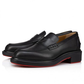 Christian Louboutin Urbino Moc Loafers Kalv Læder Sort CL Sko Butik