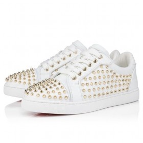 Christian Louboutin Vieira Nat Pigge Sneakers Mænd Kalv og Nappa Læder Hvid