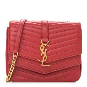 Saint Laurent Lille Sulpice Taske Red Matelasse Læder Saint Laurent Tasker