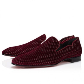 Christian Louboutin Dandy Chick Loafers Velour Bordeaux Christian Louboutin Sko