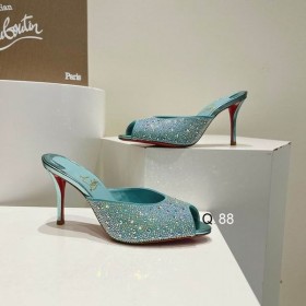 Christian Louboutin Mig Dolly Strass Pumper 100 mm Ruskind Strass Forskønnet Bermuda