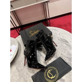Christian Louboutin Sporty Kate Ankel Støvler 85mm Patent Læder Sort