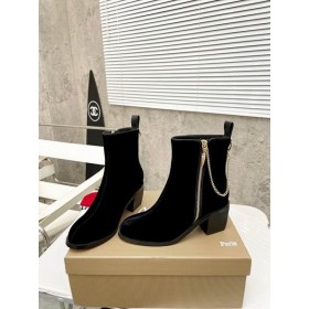 Christian Louboutin Yoz Læber Boot 70mm Velvet Black Christian Louboutin Støvler