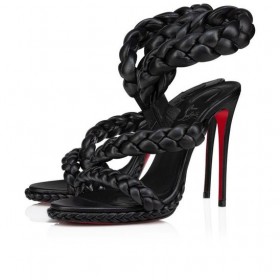 Christian Louboutin Fatima 120 Mm Nappa Sandaler Læder Sort